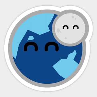 Earth and Moon Sticker